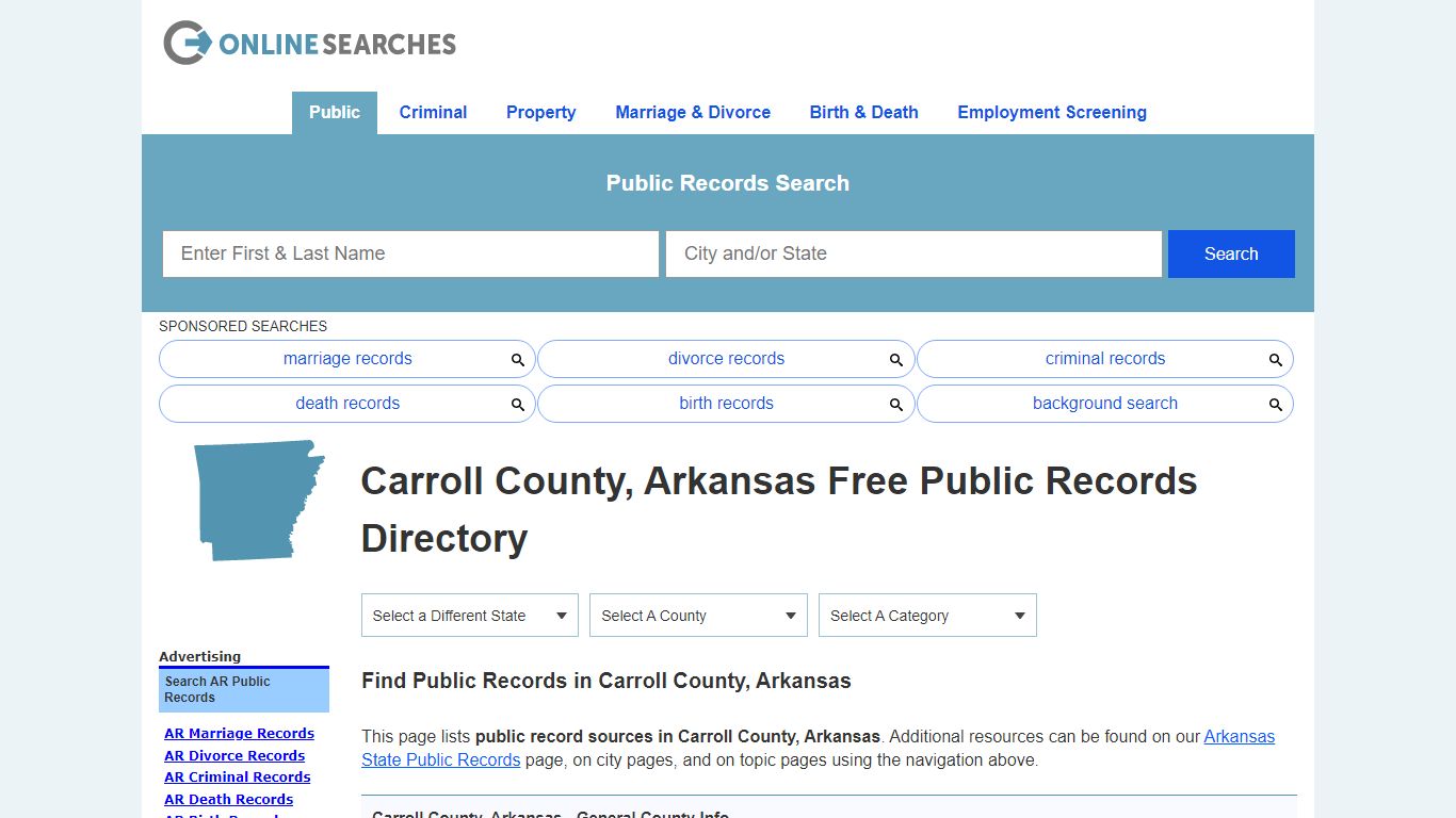 Carroll County, Arkansas Public Records Directory
